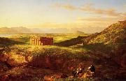 Thomas Cole Temple of Segesta with the Artist  Sketching USA oil painting artist